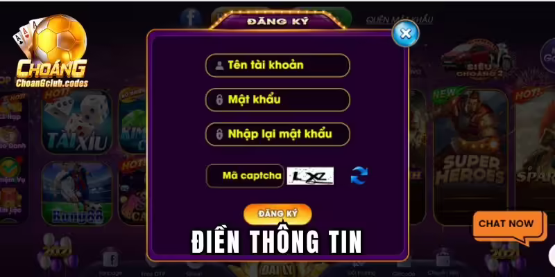 Điền thông tin cá nhân vào form Điền thông tin cá nhân vào form